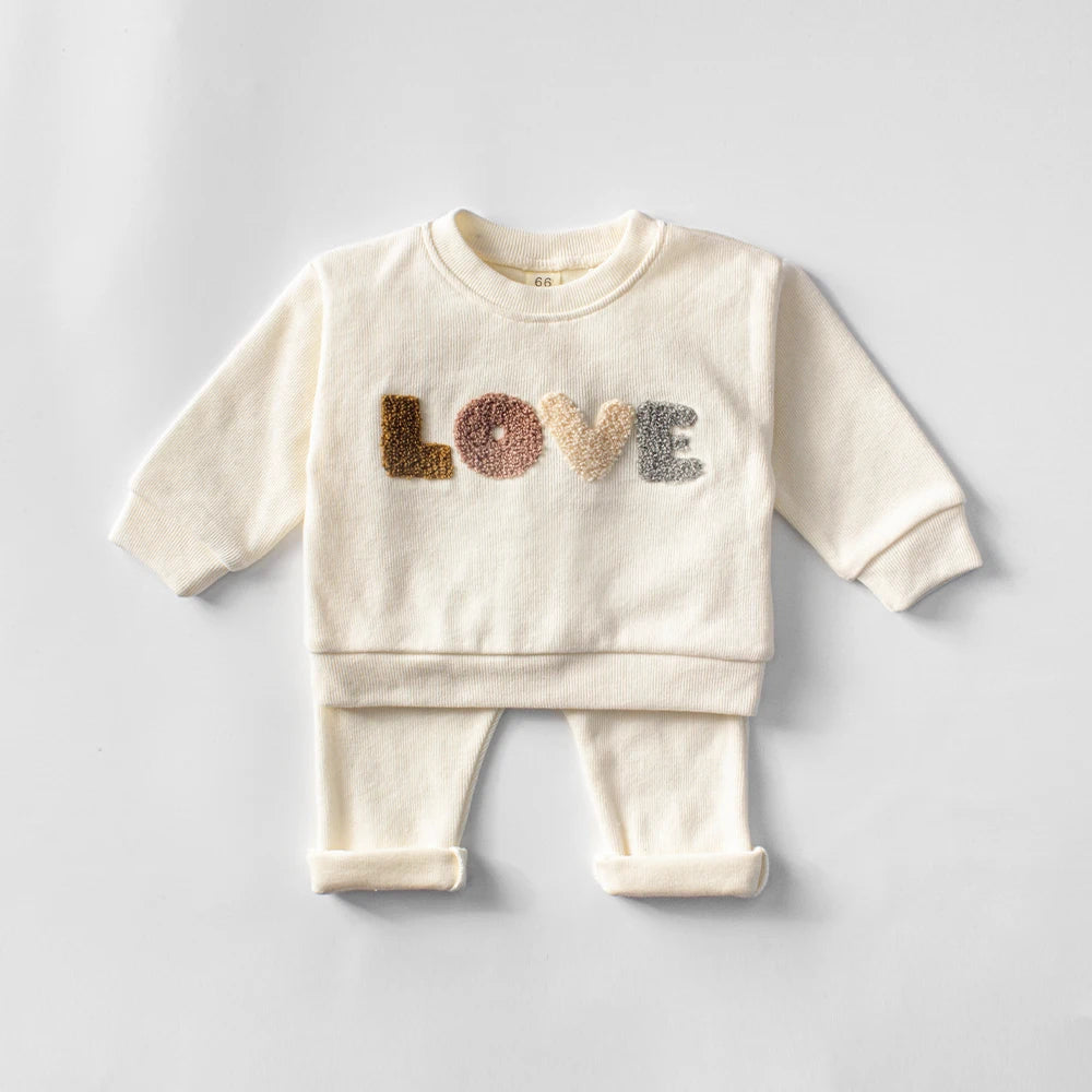 Sweatshirt and Pants Set-love