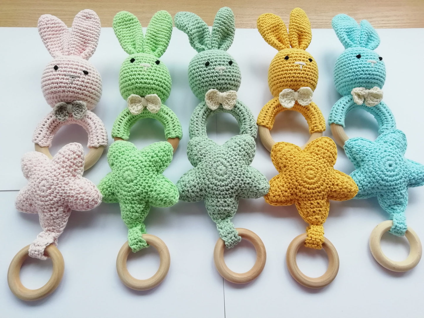 Crochet baby Montessori teething and rattles toys