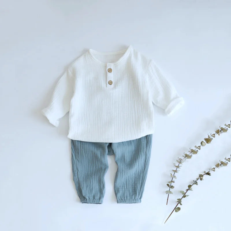 Baby Clothes Long Sleeve T-Shirts + Loose Pants Sets Organic Cotton