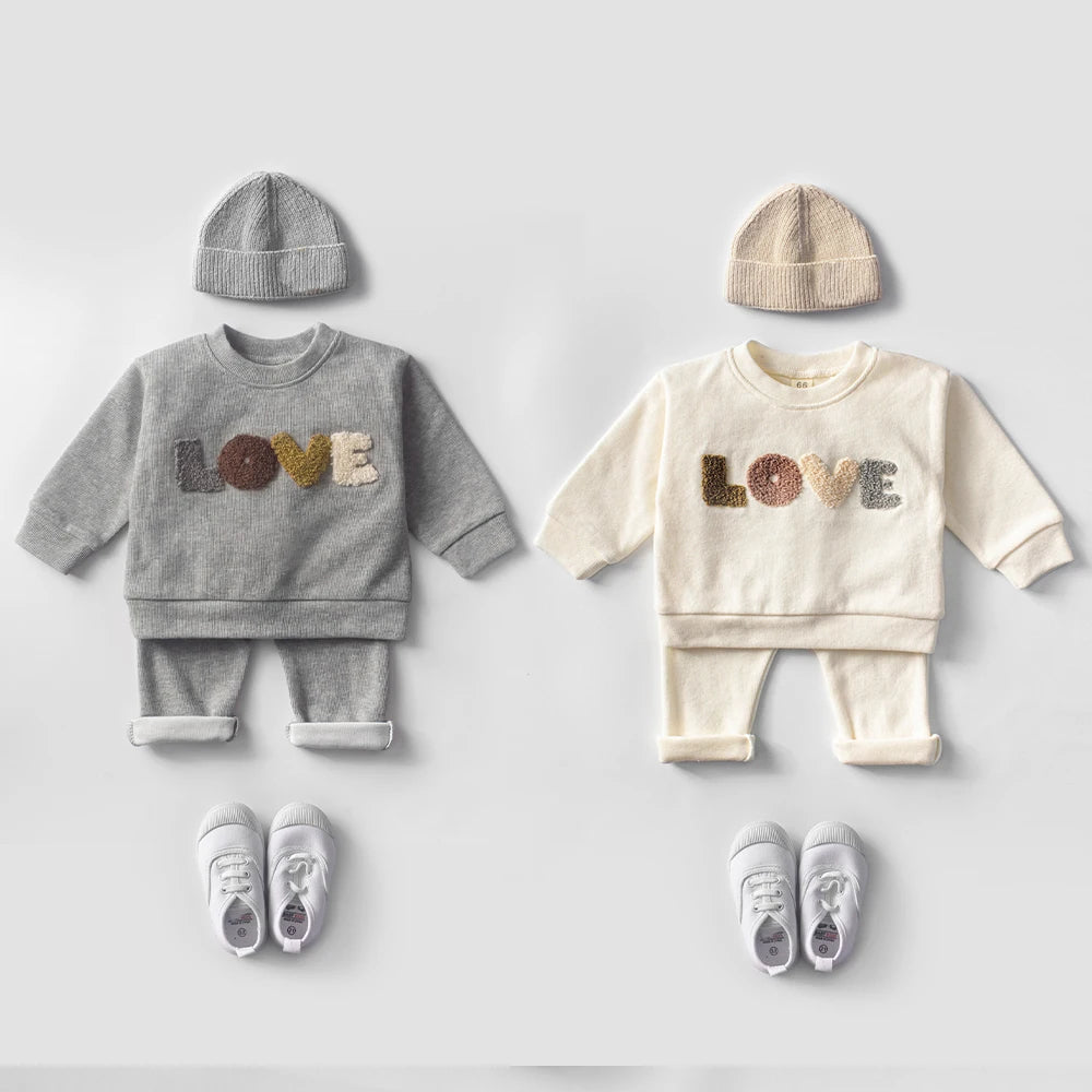 Sweatshirt and Pants Set-love1