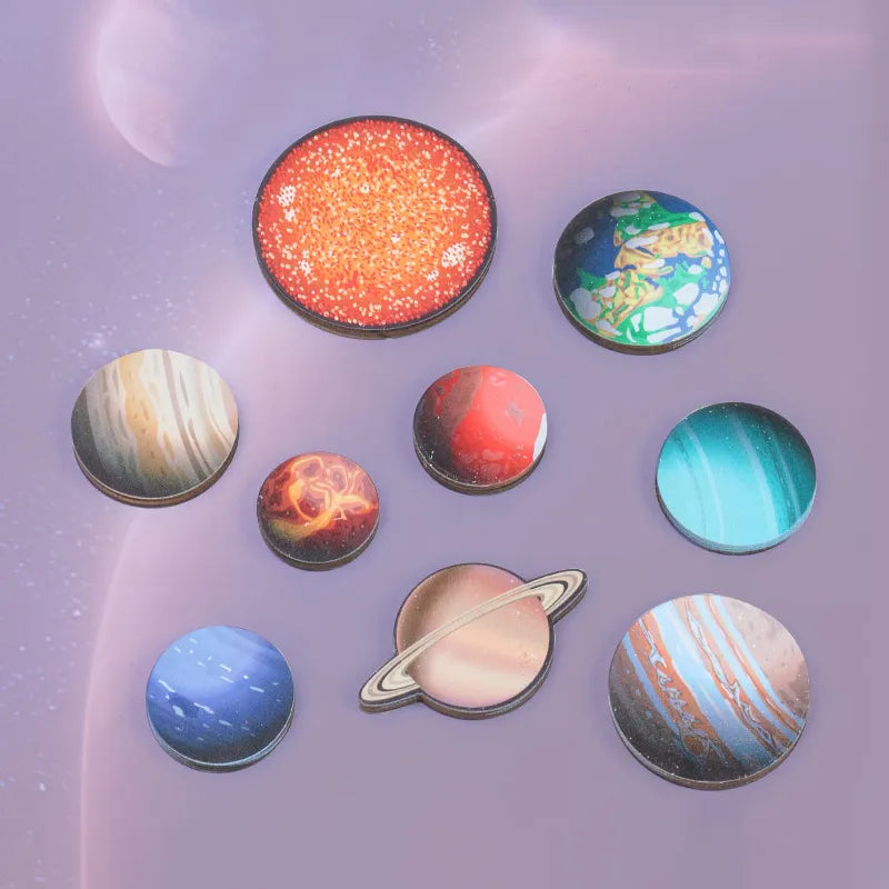 New Montessori Wooden Toys Eight Planets Puzzle