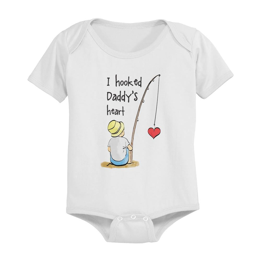 I Hooked Daddy's Heart Baby Bodysuit1