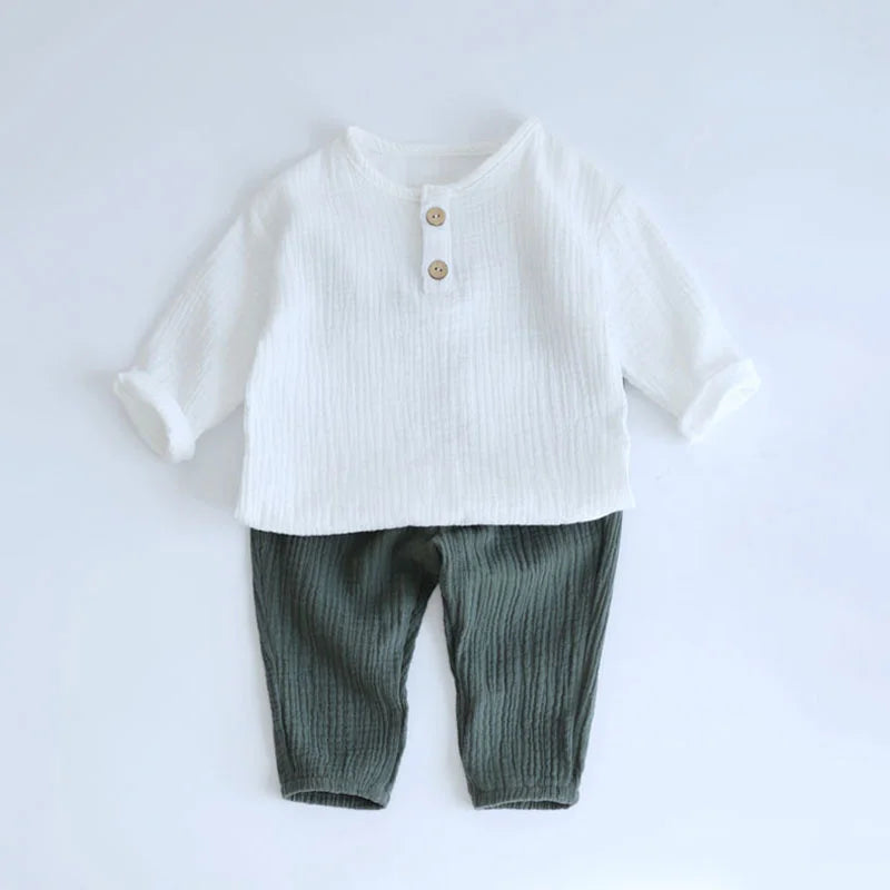 Baby Clothes Set Organic Cotton Baby Cotton Long Sleeve T-Shirt Suits + Pants