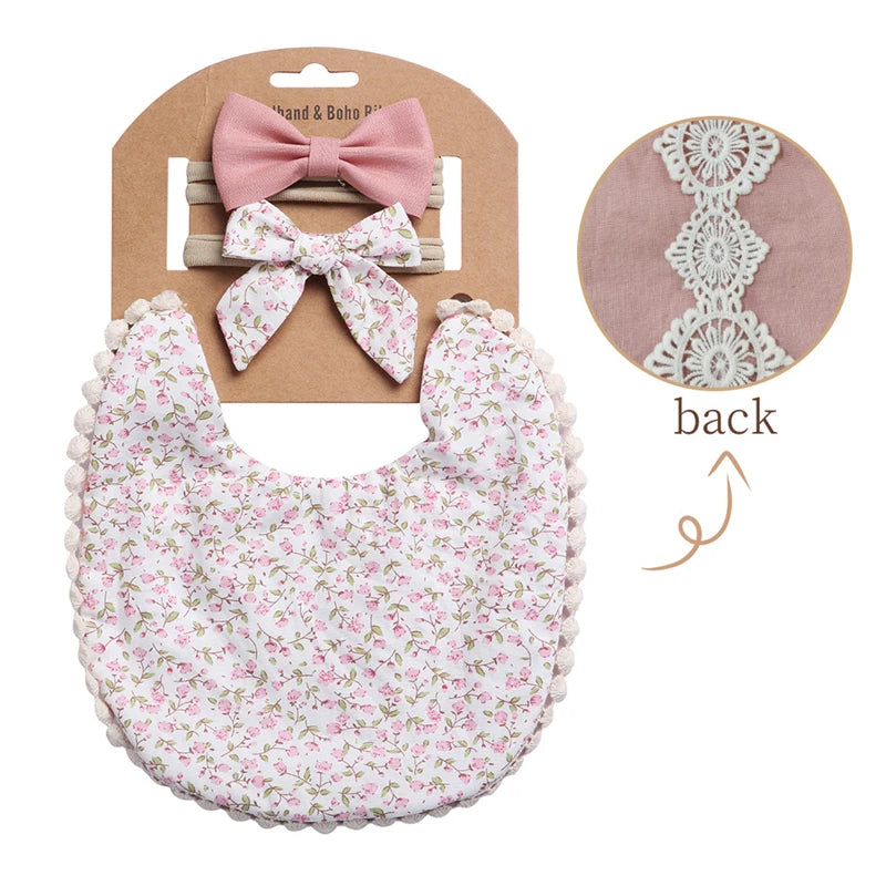 3Pcs/Set Baby Headbands Soft 100% Cotton Elastic Baby Headband Bibs