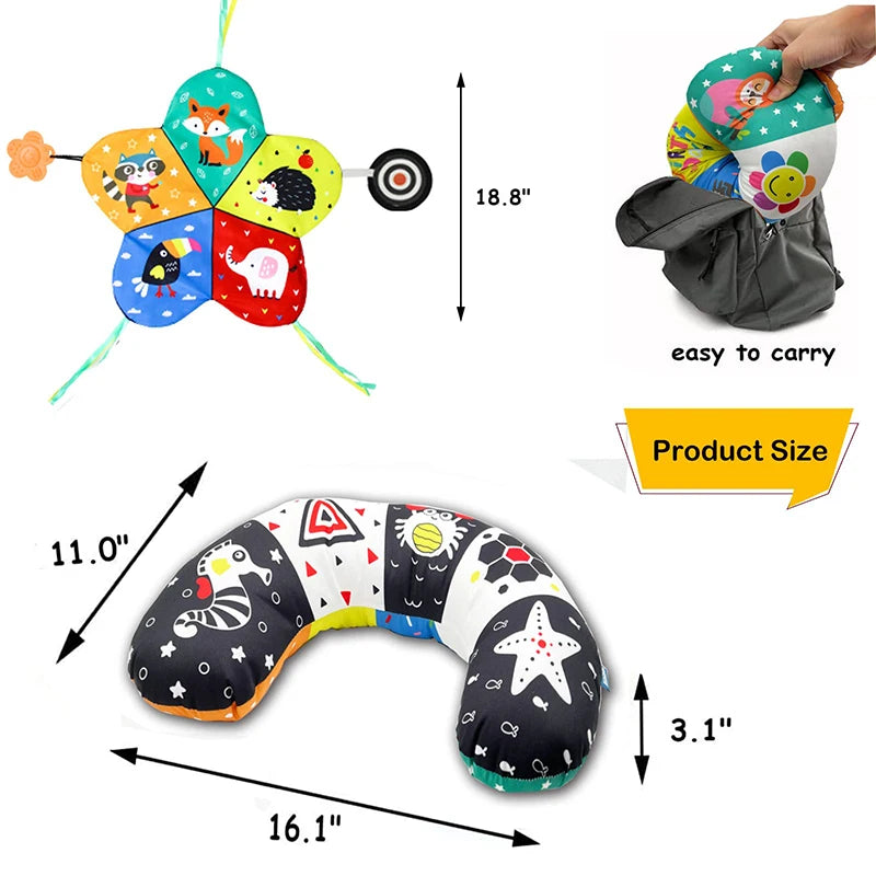 Baby Tummy Time Pillow Toys Black and White High Contrast