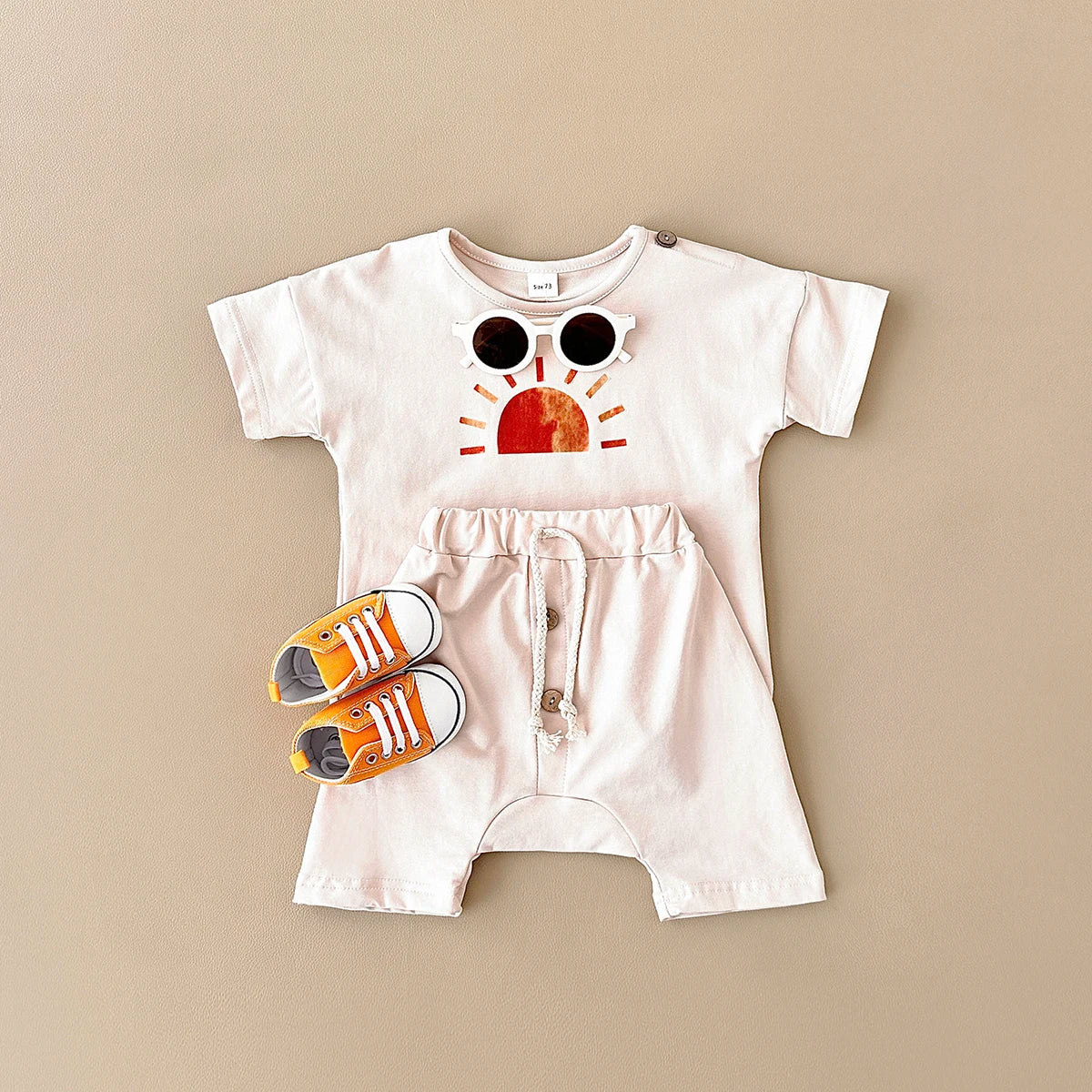 Summer Baby Clothes Set Organic Cotton Ice Cream Tee