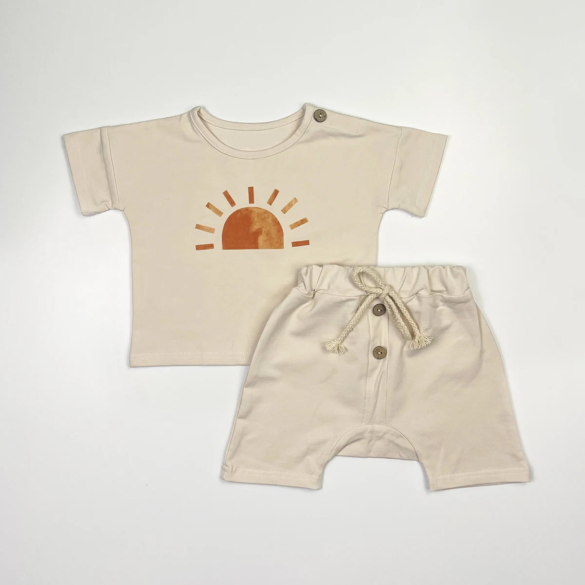 Summer Baby Clothes Set Organic Cotton Ice Cream Tee