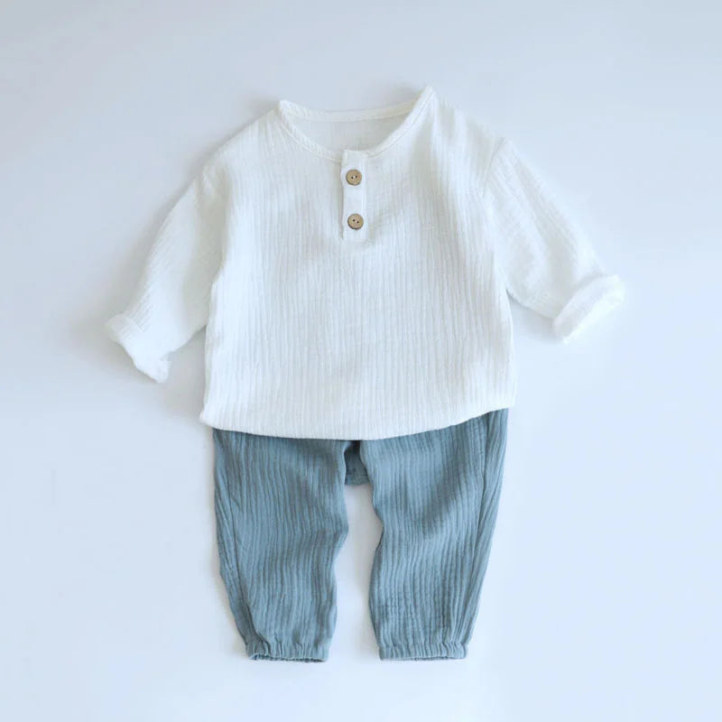 Baby Clothes Long Sleeve T-Shirts + Loose Pants Sets Organic Cotton